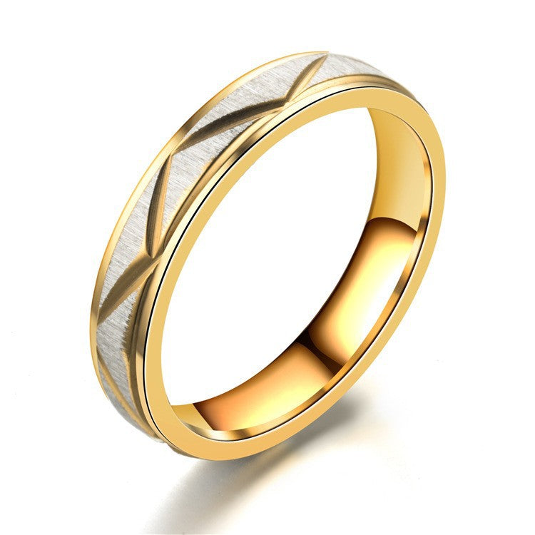 Wholesale Titanium steel diamond triangle couple ring